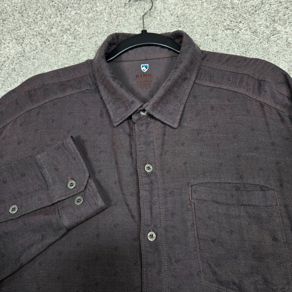 Kuhl Shirt Mens 2XL Brown Modal Country Lightweight graphic printed modal blend
